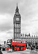 Big Ben és egy double-decker, London vászonkép, poszter vagy falikép