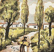 Egy falu látképe vászonkép, poszter vagy falikép