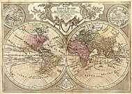 Totius Mundi világtérkép, 1692 vászonkép, poszter vagy falikép