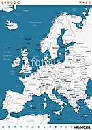 Európa - térkép és navigációs címkék - illustration.Image contai vászonkép, poszter vagy falikép