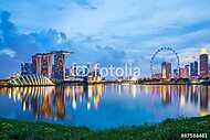 Szingapúrban Marina Bay alkonyatkor vászonkép, poszter vagy falikép