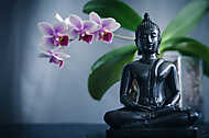 Buddha and Orchid vászonkép, poszter vagy falikép