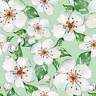 Floral seamless pattern 4. Blooming apple tree. Watercolor backg vászonkép, poszter vagy falikép