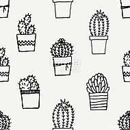 Hand Drawn Cactus Pattern vászonkép, poszter vagy falikép