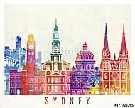 Sydney landmarks watercolor poster vászonkép, poszter vagy falikép