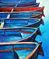 Csónakok egysorban vászonkép, poszter vagy falikép