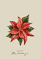 Klasszikus akvarell hatású karácsonyi grafika 3. (mikulásvirág) vászonkép, poszter vagy falikép