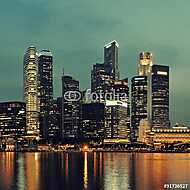 Szingapúr sziluettje vászonkép, poszter vagy falikép