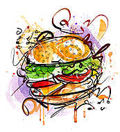 Sajtburger rajz vászonkép, poszter vagy falikép