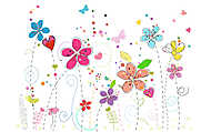 Tavaszi irka-firka virágok vászonkép, poszter vagy falikép