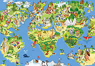 Mókás világtérkép vászonkép, poszter vagy falikép