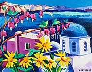 Santorini templomok vászonkép, poszter vagy falikép