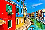 Nézd meg a színes velencei házakat az Isla csatornán vászonkép, poszter vagy falikép