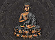 Ülő Buddha bronz színekben vászonkép, poszter vagy falikép