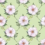 Floral seamless pattern 4. Watercolor background with white flow vászonkép, poszter vagy falikép