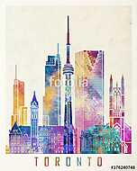 Toronto landmarks watercolor poster vászonkép, poszter vagy falikép