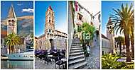 UNESCO város Trogir építészeti kollázs vászonkép, poszter vagy falikép