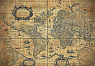 Világtérkép 1635 (vágott, szín 2) vászonkép, poszter vagy falikép
