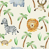 Vidám afrikai állatok tapétaminta vászonkép, poszter vagy falikép