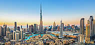 Dubai luxus felhőkarcolók panorámája vászonkép, poszter vagy falikép