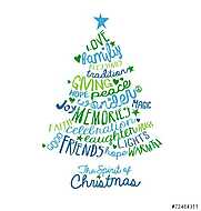 Karácsonyi kártya szó Felhőfa tervezés vászonkép, poszter vagy falikép