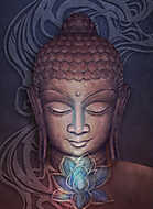 Mosolygó Buddha fej vászonkép, poszter vagy falikép