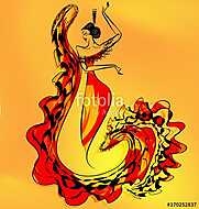 figure of flamenco dancer girl vászonkép, poszter vagy falikép