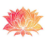 Narancssárga lótusz virág motívum fehér háttéren vászonkép, poszter vagy falikép