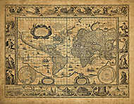 Világtérkép 1635 (színverzió 4) vászonkép, poszter vagy falikép