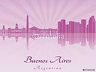 Buenos Aires skyline lila sugárzó orchidea vászonkép, poszter vagy falikép