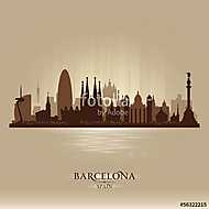 Barcelona Spain city skyline vector silhouette vászonkép, poszter vagy falikép
