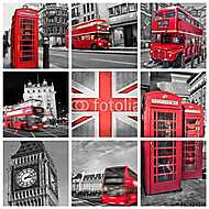 London fotókollázás, szelektív szín vászonkép, poszter vagy falikép