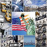 Manhattan tér kollázs, New York - USAA vászonkép, poszter vagy falikép