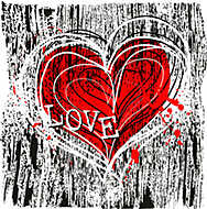 Love - Fába vésve vászonkép, poszter vagy falikép