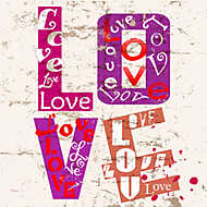 Love - Feliratozott betűk vászonkép, poszter vagy falikép