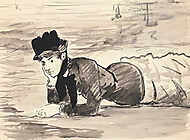 Fekvő nő a parton vászonkép, poszter vagy falikép