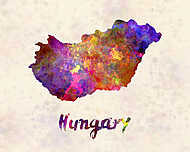 Hungary in watercolor vászonkép, poszter vagy falikép