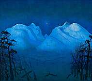 Téli este a hegyekben vászonkép, poszter vagy falikép