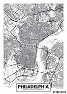 Vector poster map city Philadelphia vászonkép, poszter vagy falikép