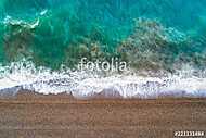 View of a drone at the Beach,top view aerial drone photo of stunning colored sea beach vászonkép, poszter vagy falikép