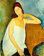 Jeanne Hébuterne portréja fehér hálóingben (színverzió v1) vászonkép, poszter vagy falikép