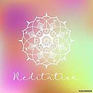 Meditation vector illustration with mandala on colorful backgrou vászonkép, poszter vagy falikép