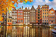 Régi épületek Amszterdamban vászonkép, poszter vagy falikép