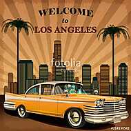 Welcome to Los Angeles retro poster. vászonkép, poszter vagy falikép