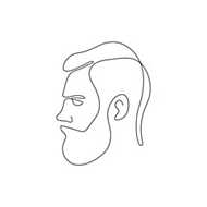 Férfi fej szakállal (vonalrajz, lien art) vászonkép, poszter vagy falikép