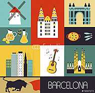 Symbols of Barcelona. vászonkép, poszter vagy falikép