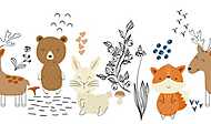 Erdei állatos tapétacsík vászonkép, poszter vagy falikép