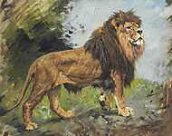 Sétáló oroszlán vászonkép, poszter vagy falikép
