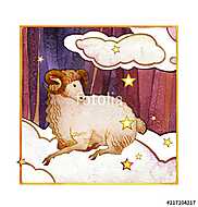 Astrological sign of the zodiac Aries, textured, isolated on a d vászonkép, poszter vagy falikép
