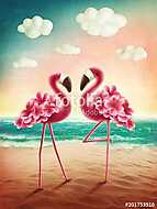Two flamingos vászonkép, poszter vagy falikép